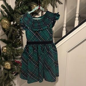 Janie & Jack Green Plaid Girls Dress